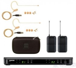 SHURE BLX188E/MX53 M17 662-686 MHz двухканальная радиосистема с двумя головными микрофонами MX153 - фото 57806
