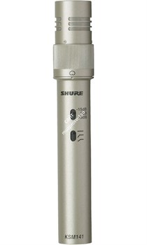 SHURE KSM141/SL студийный конденсаторный инструментальный микрофон с кейсом, противоударным креплением и ветрозащитой - фото 58394