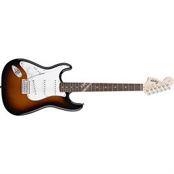 FENDER SQUIER AFFINITY STRATOCASTER LEFT HANDED LRL BROWN SUNBURST левосторонняя электрогитара, цвет санбёрст - фото 62601