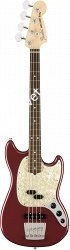 FENDER AMERICAN PERFORMER MUSTANG BASS®, RW, AUBERGINE 4-струнная бас-гитара, цвет темно-красный, в комплекте чехол - фото 65709