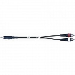 QUIK LOK AD40-3K компонентный кабель, 3 метра, разъёмы Stereo Mini Jack Male - 2 RCA (тюльпаны),(MINI JACK TRS MALE - 2 RCA MALE - фото 65817