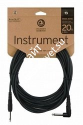 PLANET WAVES PW-CGTRA-20 кабель инструментальный 1/4 Jack(прямой)-1/4 Jack(угловой), разъемы неразборные, длина 6м - фото 66095