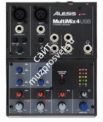 ALESIS MULTIMIX 4 USB FX четырехканальный настольный микшер с встроенным цифровым интерфейсом USB - фото 66116