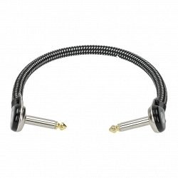 KLOTZ VINPAN0015 3 патч кабеля для соединения педалей 15 см, плоские разъёмы моно Jack KLOTZ, оболочка твид - фото 66950