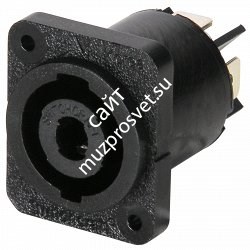 SWITCHCRAFT HPCP410F панельный разъем SPEAKON: 4-контактный, квадратное основание, пластик, чёрный - фото 67099
