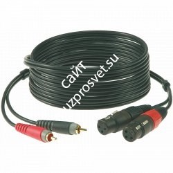 KLOTZ AT-CF0100 аналоговый аудиокабель с позолоченными разъёмами 2XLR female x 2RCA male, чёрный, 1 м - фото 67102