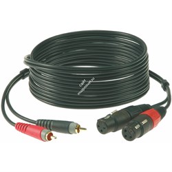 KLOTZ AT-CF0200 аналоговый аудиокабель с позолоченными разъёмами 2XLR female x 2RCA male, чёрный, 2 м - фото 67106
