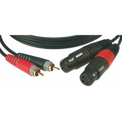 KLOTZ AT-CF0200 аналоговый аудиокабель с позолоченными разъёмами 2XLR female x 2RCA male, чёрный, 2 м - фото 67107