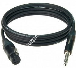 KLOTZ M1FS1B0750 готовый микрофонный кабель MY206, длина 7.5м, XLR/F Neutrik, металл черный - стерео Jack Neutrik, металл - фото 67206
