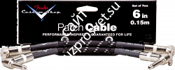 FENDER CUSTOM SHOP 6'' PATCH CABLE 2 PACK BLACK TWEED коммутационный кабель (упаковка 2 шт), 0,15 м, чёрная твидовая оболочка - фото 67305
