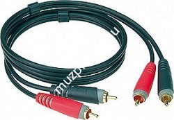 KLOTZ AT-CC0600 аналоговый аудиокабель с позолоченными разъёмами 2RCAx2RCA, чёрный, 6 метров - фото 67428