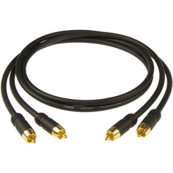 KLOTZ AL-RR0090 аудиокабель, металлические разъемы 2RCAx2RCA с позолоченными контактами, чёрный, 90 см - фото 67720
