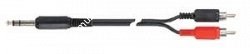 QUIK LOK AD12-3K компонентный кабель, 3 метра, разъёмы Stereo Jack Male - 2 RCA Male (тюльпаны)(1/4' TRS MALE - 2 RCA MALE) - фото 68278