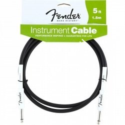FENDER 5' INSTRUMENT CABLE BLACK инструментальный кабель, 1,5 м, цвет чёрный - фото 68579