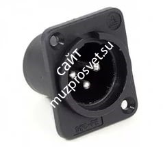 SWITCHCRAFT PD3MSC3 панельный разъём XLR папа, 3 пин, серебр. контакты, пластик - фото 68651