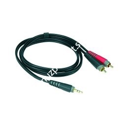KLOTZ AY7-0600 инсертный кабель с пластиковыми разъёмами 2RCA x stereo mini jack, никелированные разъёмы, цвет чёрный, 6 м - фото 68681