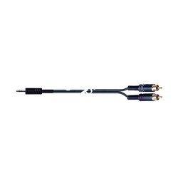 QUIK LOK STR612-2 BK компонентный кабель, разъёмы Stereo 3.5mm jack - 2 RCA, чёрный, 2 м - фото 68684