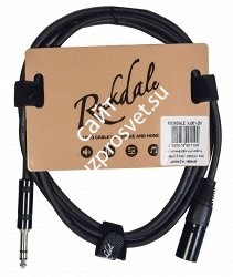 ROCKDALE XJ001-2M готовый микрофонный кабель, разъёмы XLR male X stereo jack male, длина 2 м, чёрный - фото 68776