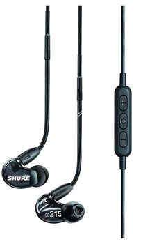 SHURE SE215-K-BT1-EFS беспроводные внутриканальные Bluetooth наушники с одним динамическим драйвером, прозрачные черные. - фото 75083