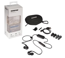 SHURE SE215-K-BT1-EFS беспроводные внутриканальные Bluetooth наушники с одним динамическим драйвером, прозрачные черные. - фото 75084