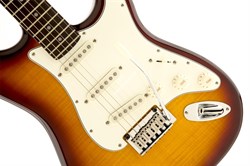FENDER SQUIER STD STRAT FMT AMB электрогитара, цвет санберст, огненный клен - фото 75921