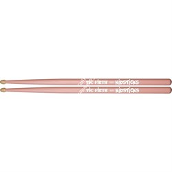 VIC FIRTH KIDSTICKS w/ PINK FINISH барабанные палочки, орех, деревянный наконечник - фото 78962