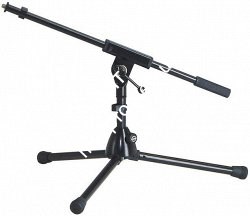 K&M 25910-300-55 низкая микрофонная стойка журавль для бас-бочки, металлические узлы, высота 280 мм, длина журавля 525 мм - фото 80104