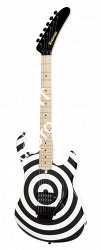 KRAMER 84 BARETTA WHITE/BLACK BULLSEYE электрогитара, цвет - чёрный/белые кольца - фото 81365