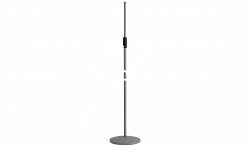 K&M 26010-300-87 прямая микрофонная стойка, круглое основание, высота 870-1575 мм, цвет серый Soft Touch - фото 81917