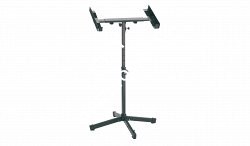 K&M 28075-000-55 наклонная стойка под микшер, ш 45-66 см, гл 31 см, в 71-100 см, нагрузка до 35 кг, алюминий, чёрный - фото 82158