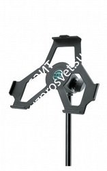 K&M 19712-300-55 держатель для iPad 2 и старше, крепится к микрофонной стойке на резьбу 3/8', наклонный, поворотный - фото 83482