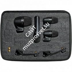 SHURE PGADRUMKIT4 набор микрофонов для ударных, включает 1 PGA52, 2 PGA56s и 1 PGA 57 - фото 84635