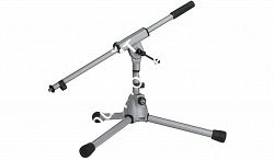 K&M 25910-300-87 низкая микрофонная стойка журавль для бас-бочки, металлические узлы, высота 280 мм, длина журавля 525 мм, серая - фото 84695