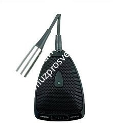 SHURE MX392BE/S плоский (поверхностный) конденсаторный суперкардиоидный микрофон, черный, крепление провода сквозь стол - фото 84888
