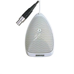 SHURE MX391W/C плоский настольный кардиоидный конференционный микрофон с кабелем (3,6м), белый. - фото 86219