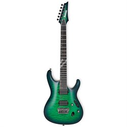 IBANEZ S6521Q-SLG Prestige, электрогитара, цвет бирюзово-синий полупрозрачный бёрст, жесткий кейс в комплекте - фото 86306