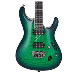 IBANEZ S6521Q-SLG Prestige, электрогитара, цвет бирюзово-синий полупрозрачный бёрст, жесткий кейс в комплекте - фото 86307