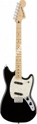 FENDER MUSTANG MN Black электрогитара MUSTANG, цвет блэк, кленовая накладка грифа - фото 86841
