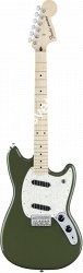 FENDER MUSTANG MN Olive электрогитара MUSTANG, цвет олив, кленовая накладка грифа - фото 86848