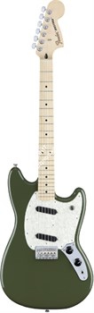 FENDER MUSTANG MN Olive электрогитара MUSTANG, цвет олив, кленовая накладка грифа - фото 86849