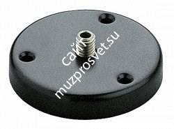 K&M 22140-300-55 подставка (d=73мм) с винтом 3/8' для подключения goosenec с отверстием 4мм для кабеля, цвет черный - фото 91401