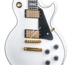 GIBSON CUSTOM LES PAUL CUSTOM ALPINE WHITE электрогитара с кейсом, цвет белый, фурнитура Gold - фото 91748