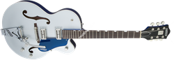 GRETSCH GUITARS G6118T Players Edition Anniversary Bigsby®, Filter'Tron Pickups, 2-Tone Iridium Silver/Azure Metallic полуакусти - фото 91990