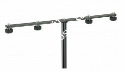 K&M 23600-300-55 адаптер для установки 4х микрофонов на микрофонную стойку, сталь, чёрная - фото 94881
