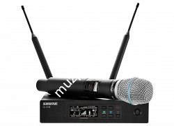 SHURE QLXD24E/B87C G51 вокальная радиосистема с ручным передатчиком BETA87C, частотный диапазон 470-534 MHz - фото 96670