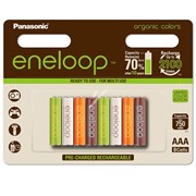 Panasonic Eneloop AAA 750 ORGANIC COLORS 8BP (BK-4MCCE/8RE)