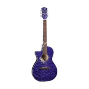 LUNA FLO PF QM LEFTY PASSIONFLOWERS - электроакустическая гитара дредноут с вырезом ЛЕВОСТОРОННЯЯ