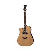 LUNA TRI D LEFTY - электроакустическая гитара дредноут с вырезом ЛЕВОСТОРОННЯЯ