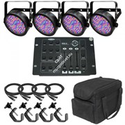CHAUVET Slim Pack 56 комплект из 4шт. Slim Par 56, 1 пульт Obey 3, 1 сумка-CHS-SP4, 4 кабелей-DMX3P10FT