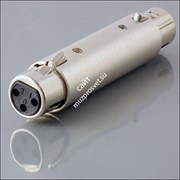 VIRTUOZO 09054 Адаптер переходник XLR3F=XLR3F хром, пакет розничный, опт 5 шт